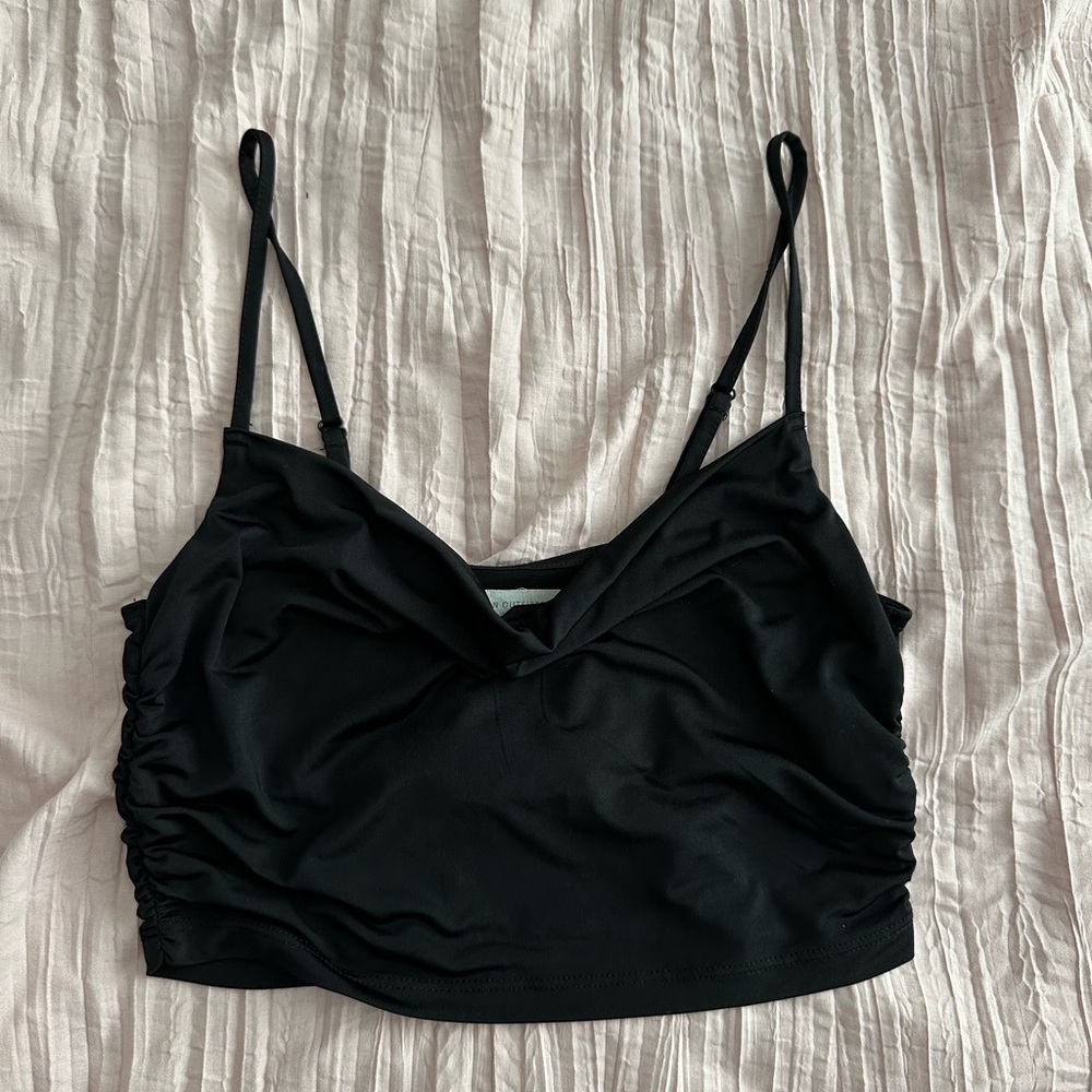 black silk tank top